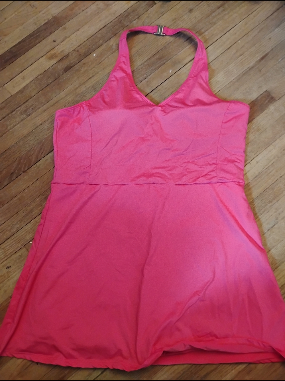 White Birch Pink Halter One-Piece Swimdress